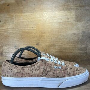 Vans Authentic Cork Print Low Womens Size 10 Shoes Sneakers Brown